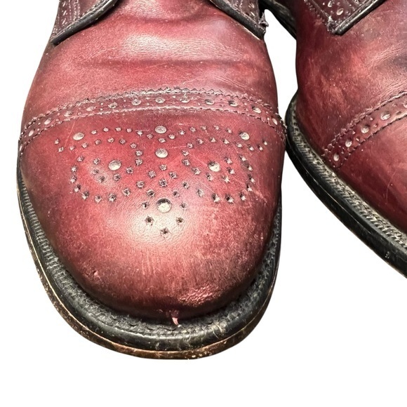 Allen Edmonds Sanford 5277 Burgundy Brown Cap Toe Oxford Dress Shoes Men's 9.5 D - Picture 8 of 14